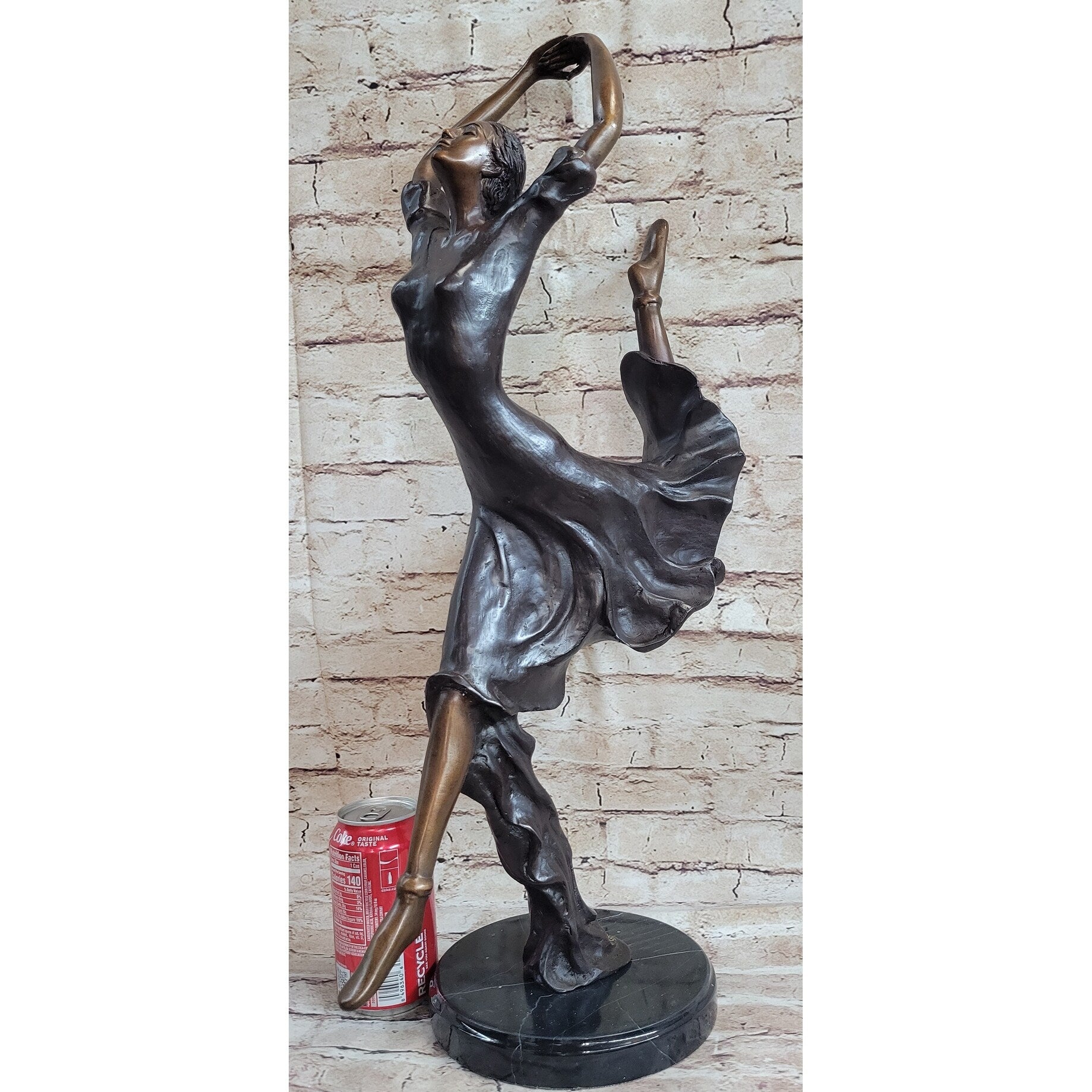 Leaping Female Dancer Girl Bronze Statue Sculpture Original Signed Art Decor Figure