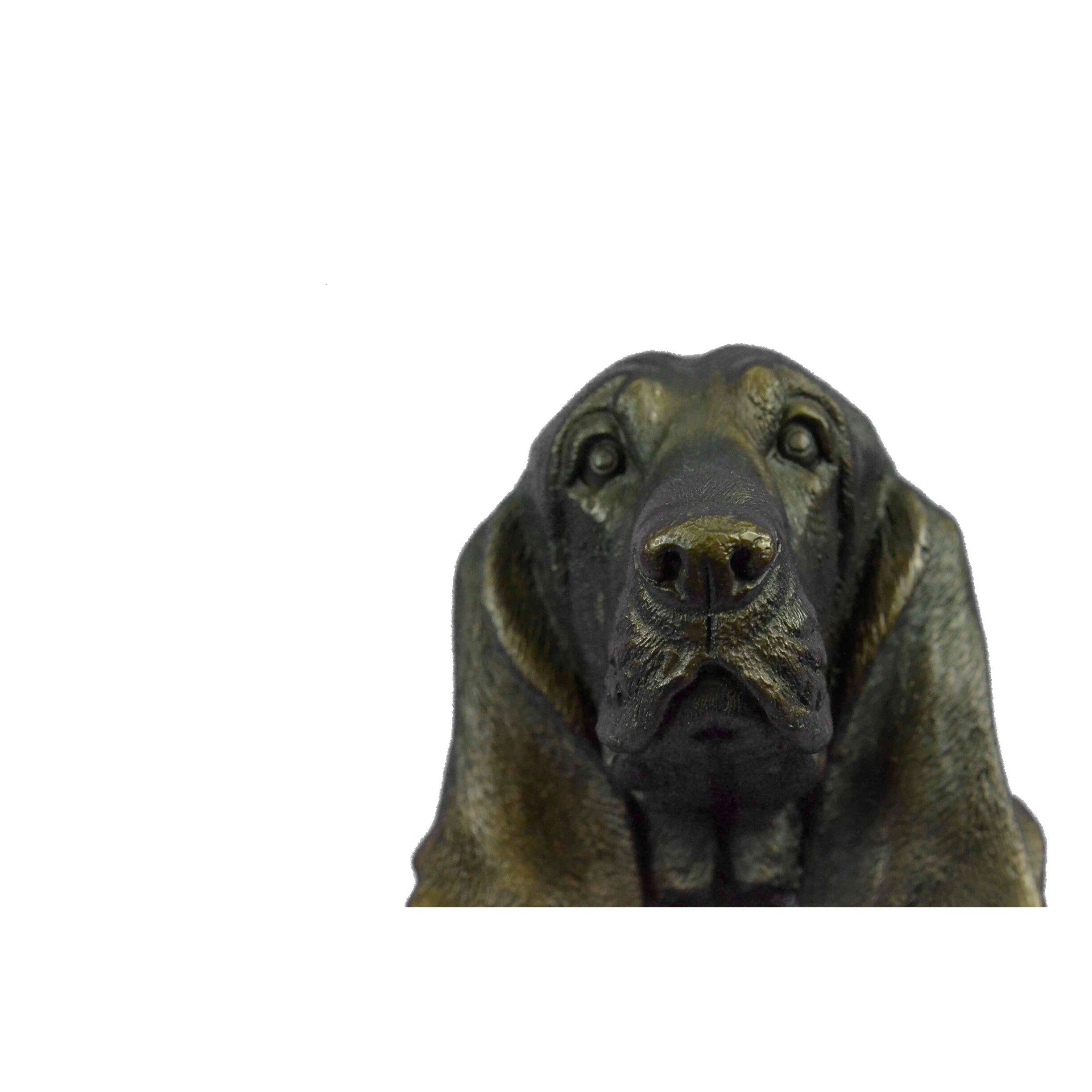 Dachshund Sausage Dog Bronze Head Bust Bookend Book-End Sculpture Statue Figure