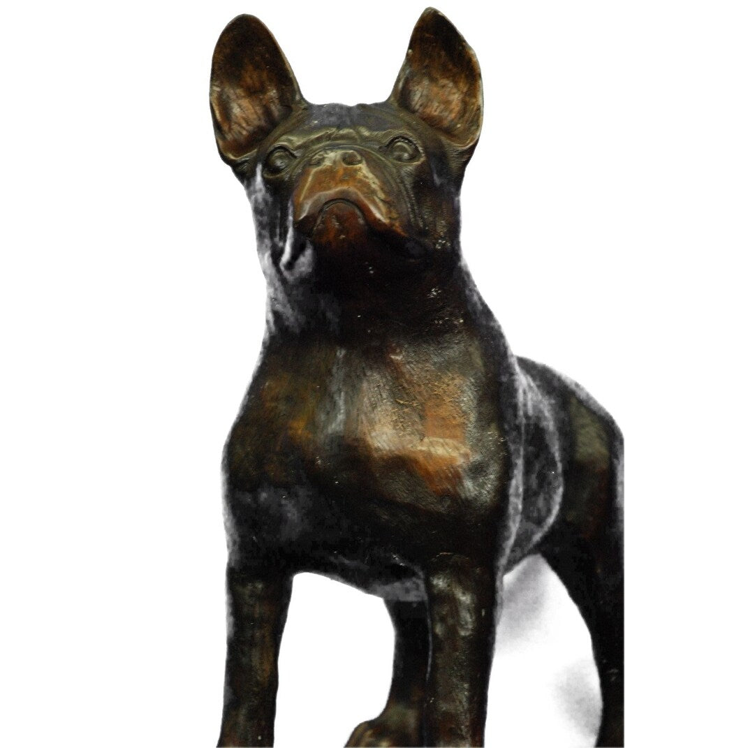 Handmade Bronze Sculpture Outdoor Yard Garden Bulldog English Size Decor