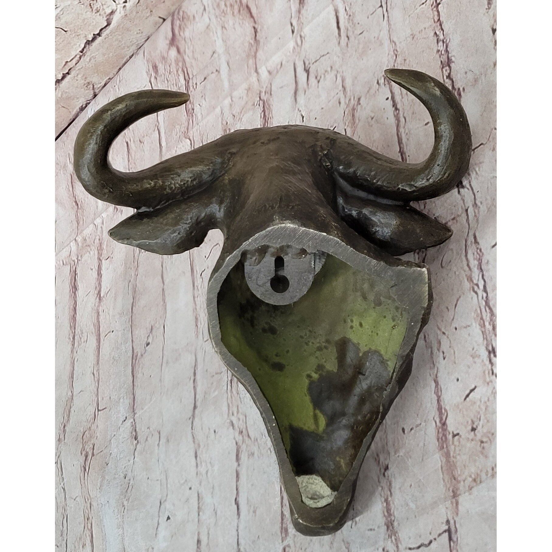 Steer Head Wall Mount Genuine Bronze By Lost Wax Method Signed M.Lopez Hot Cast