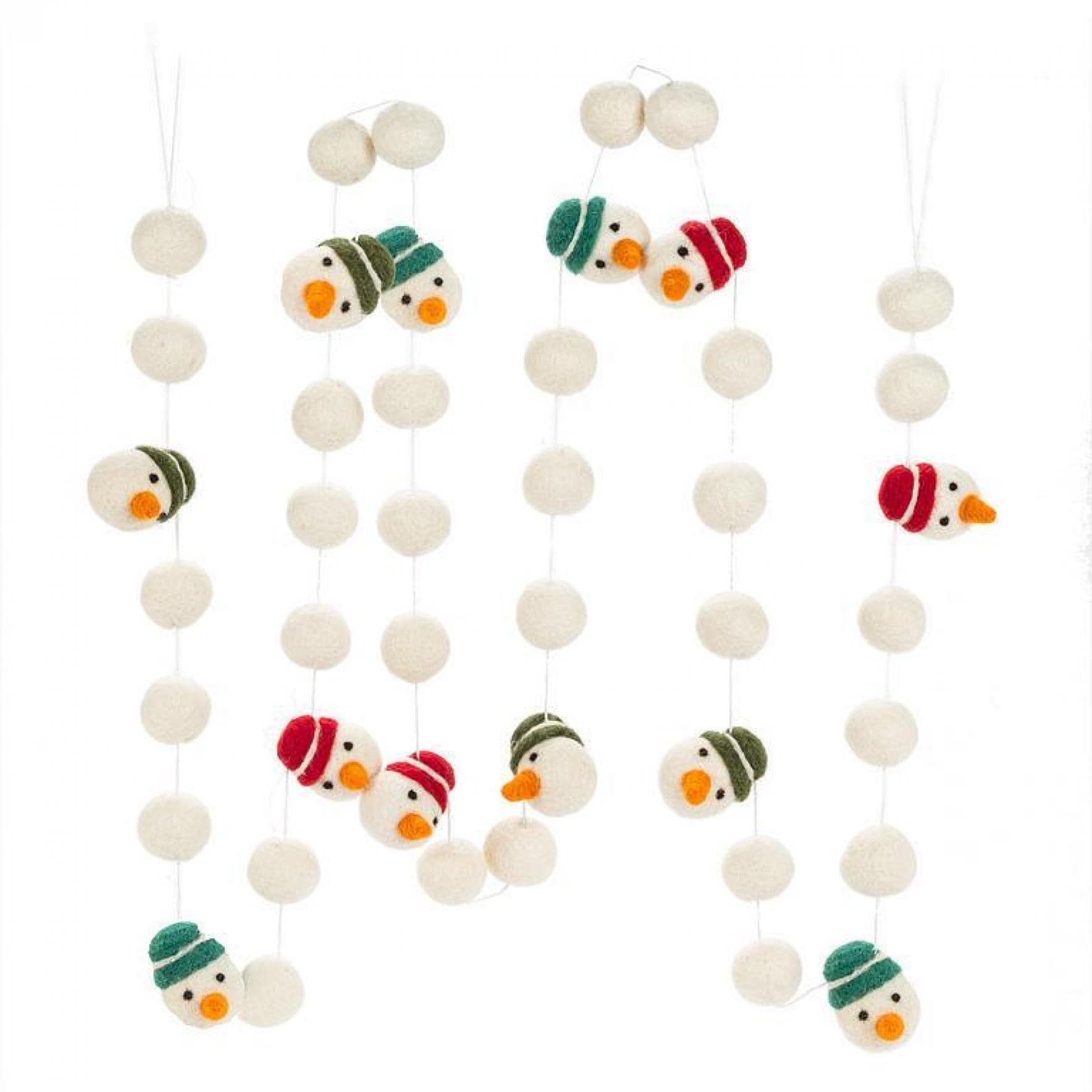 Snowman Pompom Garland - Multi