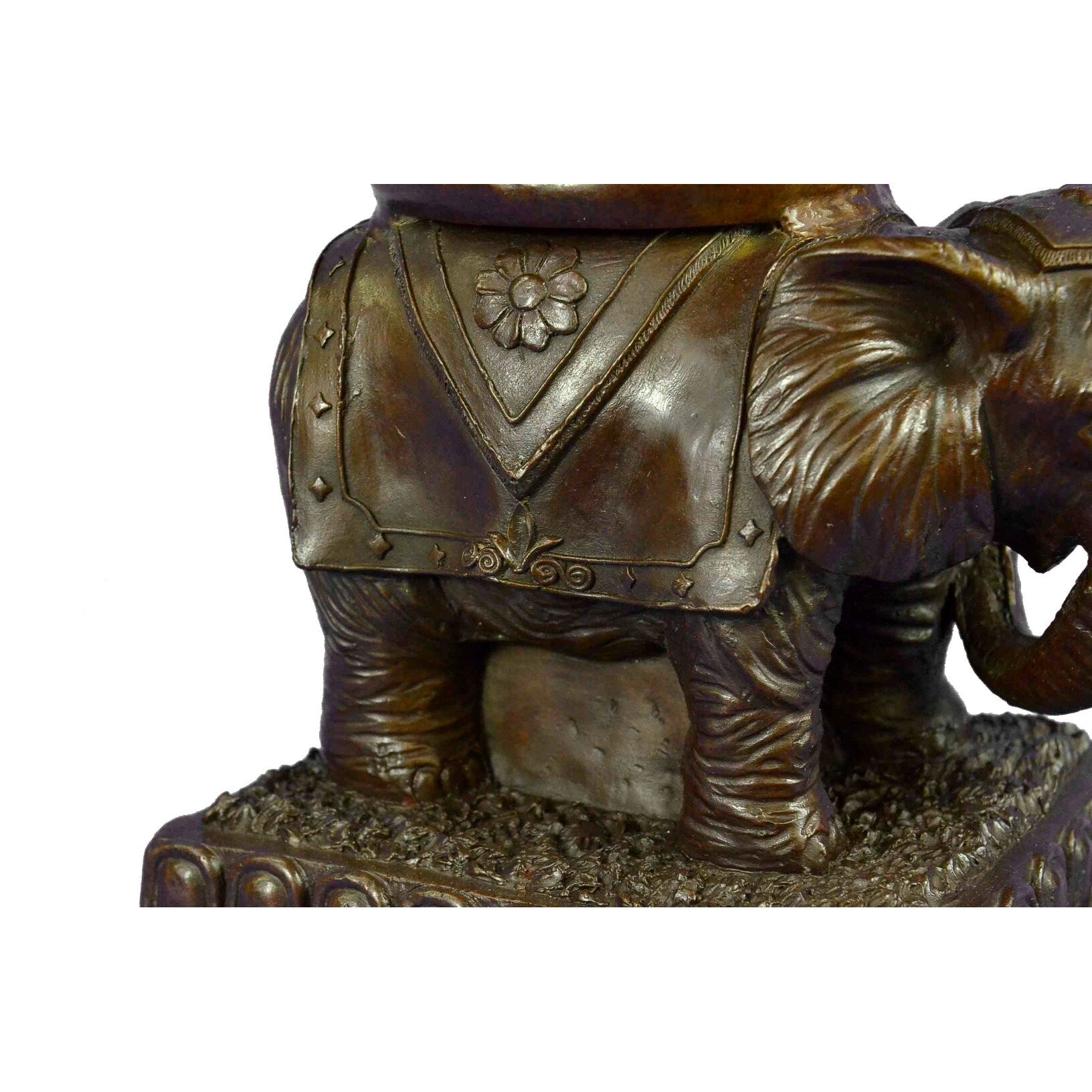 Signed Carl Kauba Elephant Urn Vase Planter Bronze Sculpture Marble Statue Decor