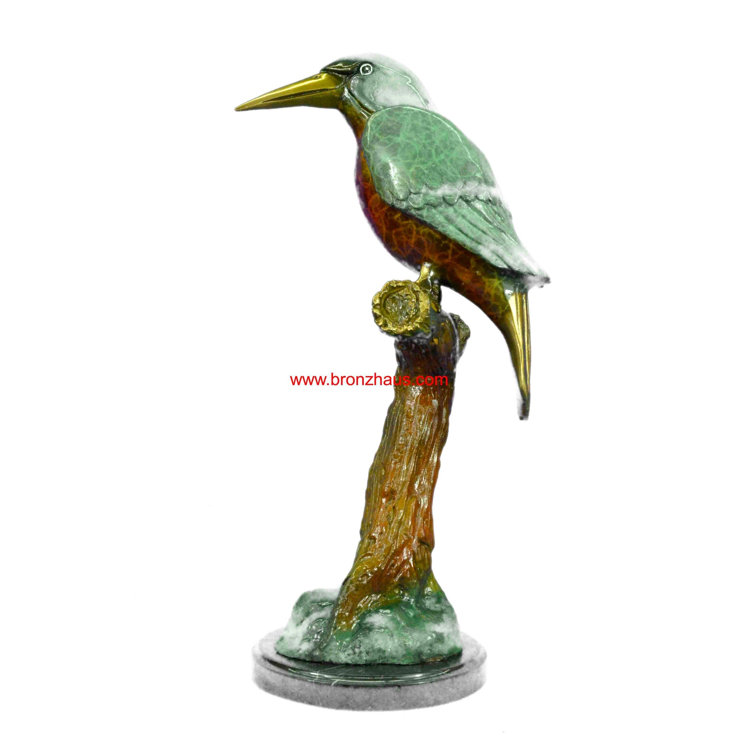 Great Vintage Hot Cast Large Ltd Edition W/ Coa Austrian Bronze Kingfisher Decor