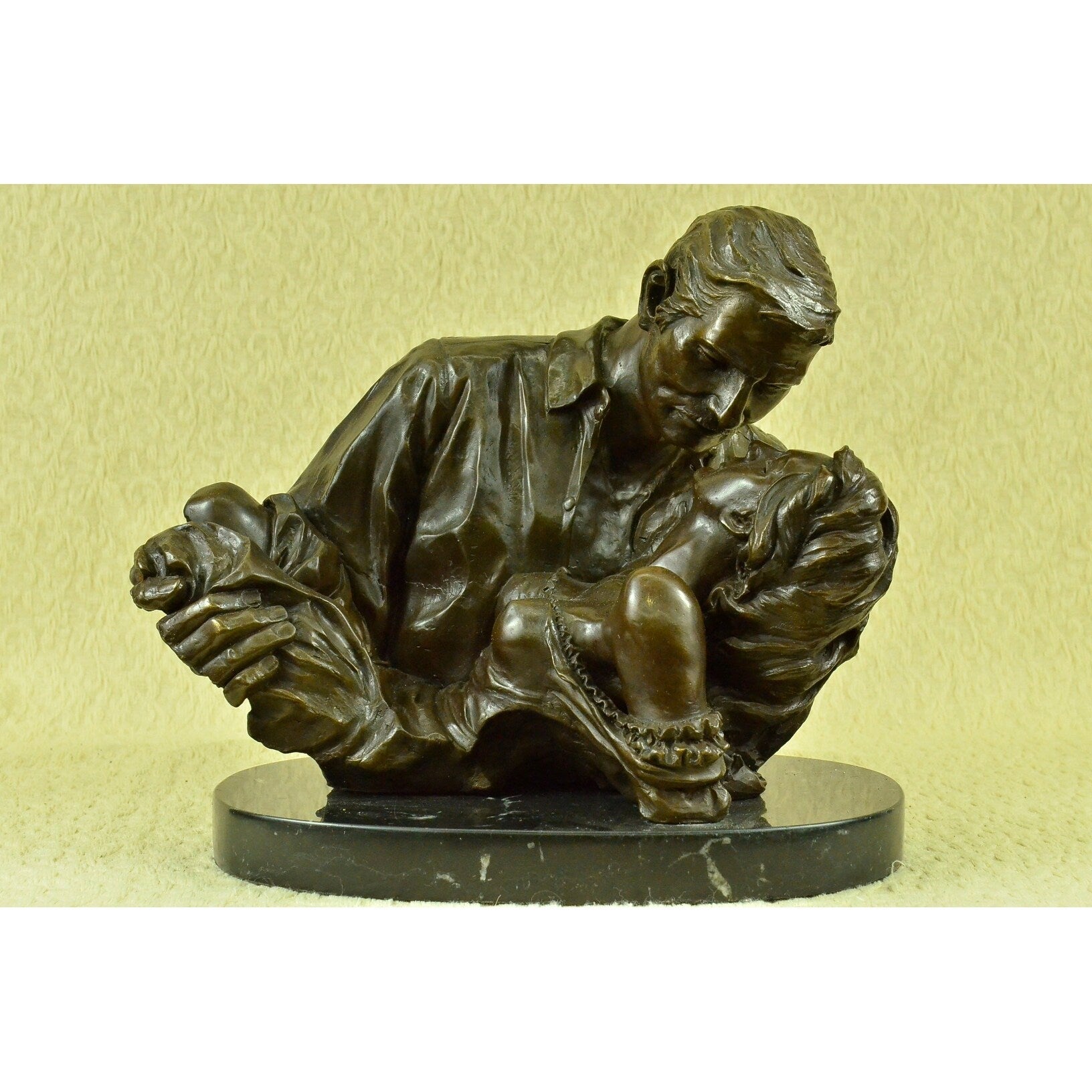 Limited Edition Rhett Butler And Scarlett Ohera Bronze Sculpture Marble Base