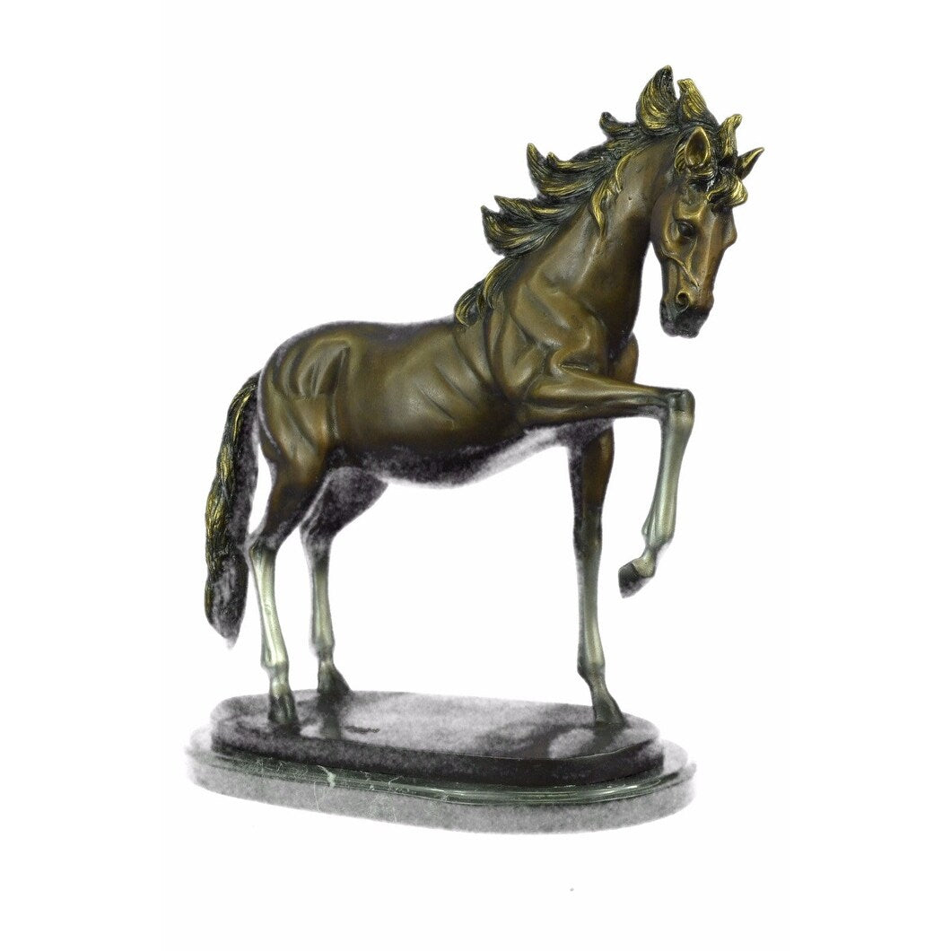 Original Gorgeous Real Bronze Horse Stallion Sculpture Statue Numbered Figurine