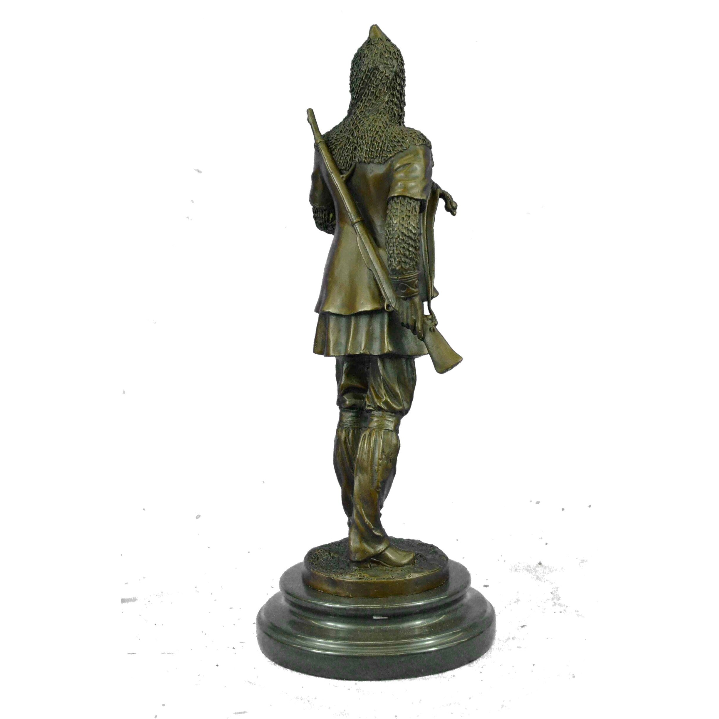 Hot Cast Bronze Medieval European Soldier W/ Dagger Statue Sculpture Figurine