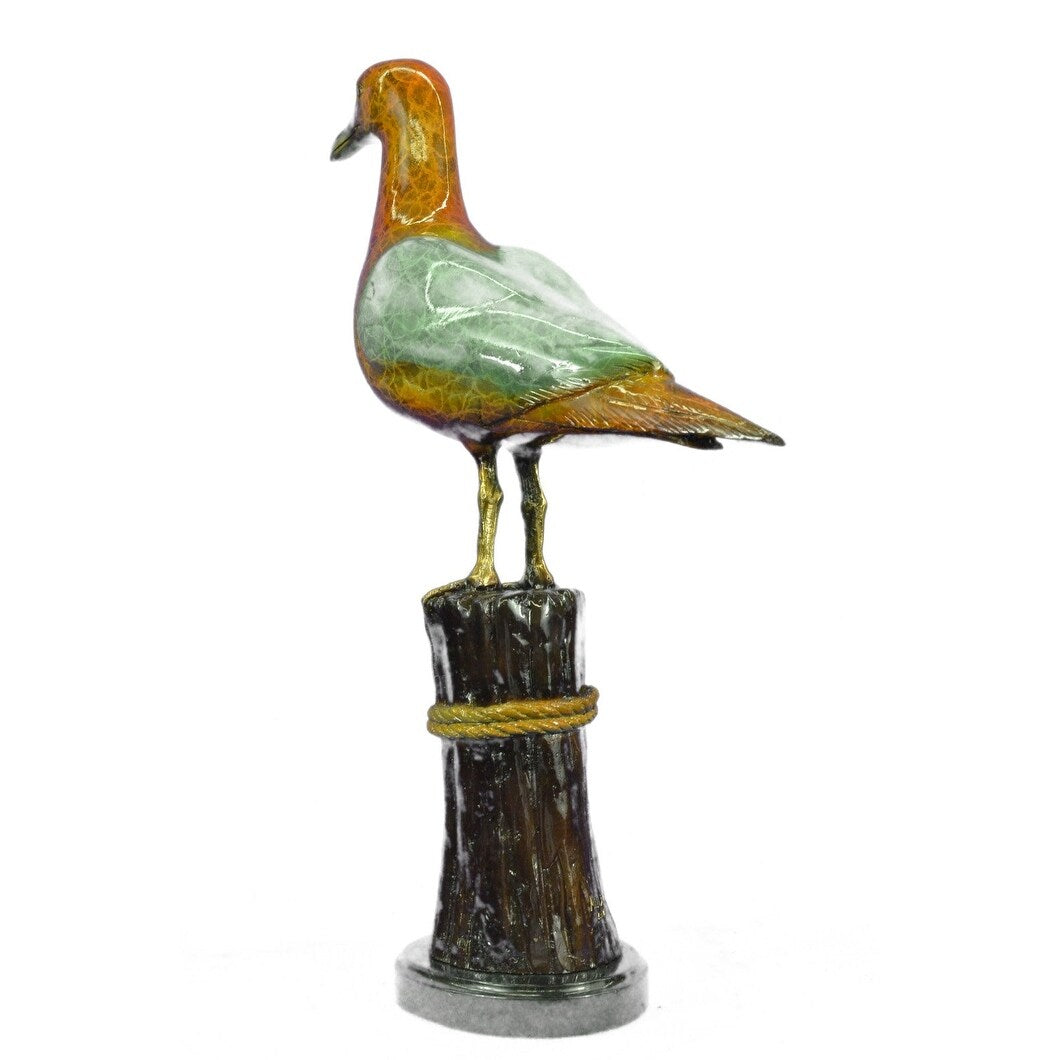 Special Patina Hot Cast Seagull Bird Bronze Sculpture Collector Edition Casting