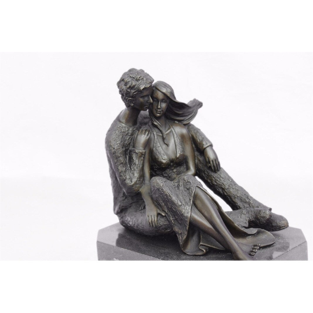 Mid Century Original Aldo Vitaleh Male And Female Tender Embrace Bronze Statue