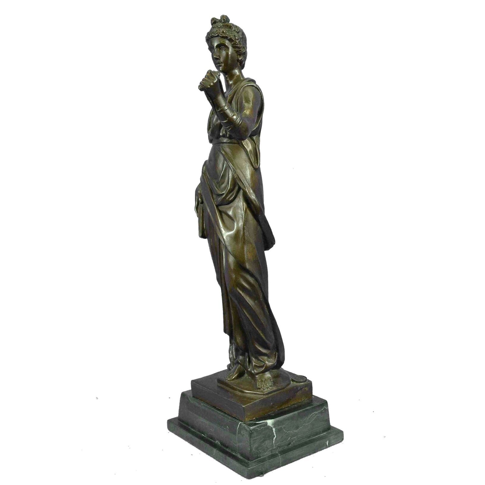 Signed Original Kamiko Greek Goddess Royal Queen Bronze Art Deco Sculpture Decor